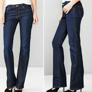 GAP 1969 PERFECT BOOT DARK WASH stretch classic 5 pocket blue jeans Sz 27 S EUC…